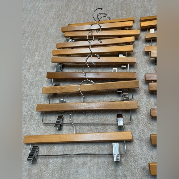 SET OF (30) HIGH QUALITY WOODEN PANT HANGERS - Picture 2 of 4